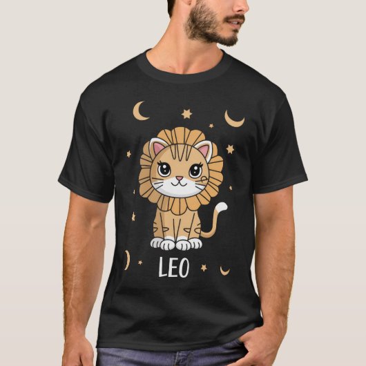 Leo Kitten: A Roaring Star Adorable Leo〔占星術の〕十二宮図 Tシャツ (正面)