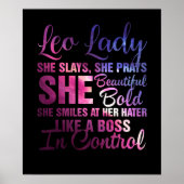 Leo Lady彼女はAのように祈美しいはっきりしたを放つ ポスター (正面)