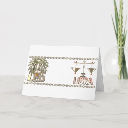 Leo Libra〔占星術の〕十二宮図友情ギフトby Valxart.com カード (正面)
