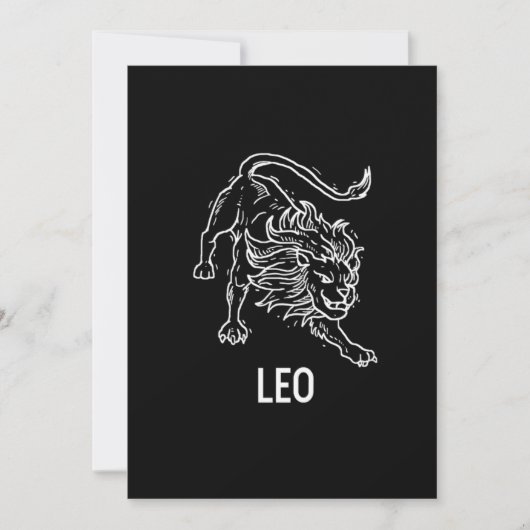 Leo Lion Astrology Birthday Gift Zodiac Signs 招待状 (正面)