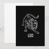 Leo Lion Astrology Birthday Gift Zodiac Signs 招待状 (正面/裏面)