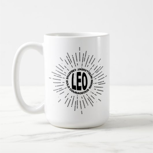 Leo Lion July Birthday August Zodiac Astrology Sun コーヒーマグカップ (左)