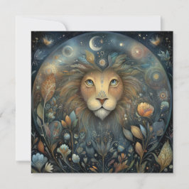 Leo Lion Zodiac Astrology Mystical Birthday カード