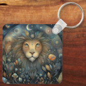 Leo Lion Zodiac Astrology Mystical Birthday キーホルダー (裏面)