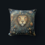 Leo Lion Zodiac Astrology Mystical Birthday クッション<br><div class="desc">This stunning art work depicts a lion,  the symbol for the zodiac sign of Leo. It has a celestial,  magical,  fantasy feel to it.  AI assisted graphic purchased with commercial use.  Artwork:  RedHeronLighthouse</div>