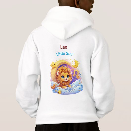Leo Little Star Zodiac Kids Hoodie Pullover (裏面)