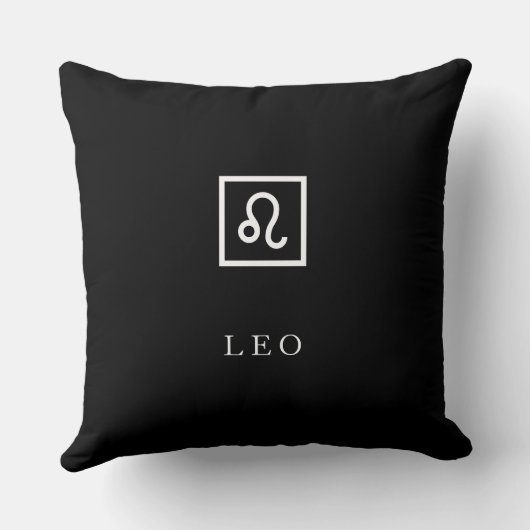 Leo – Minimalist Zodiac Decorative Pillow クッション (裏面)