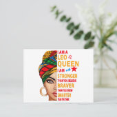 Leo queen I am stronger funny birthday gift for Le シーズンポストカード (スタンド正面)