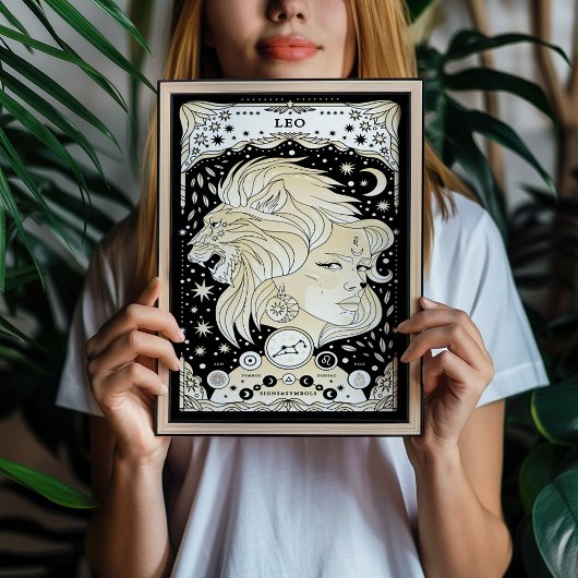 Leo Radiant and Regal – 星占いアートポスター ポスター