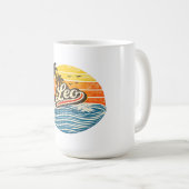 Leo Retro Sunset Name Design コーヒーマグカップ (正面右)