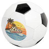 Leo Retro Sunset Name Design サッカーボール (3/4)