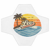 Leo Retro Sunset Name Design サッカーボール (フラット)