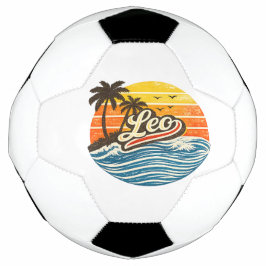 Leo Retro Sunset Name Design サッカーボール