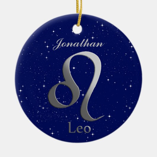 Leo Sun記号（名前あり） セラミックオーナメント (正面)
