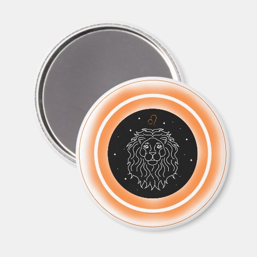 Leo Symbol – Minimal Astrology Emblem マグネット (正面/裏面)