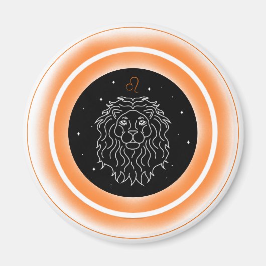 Leo Symbol – Minimal Astrology Emblem マグネット (正面)