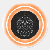 Leo Symbol – Minimal Astrology Emblem ラウンドシール (正面)