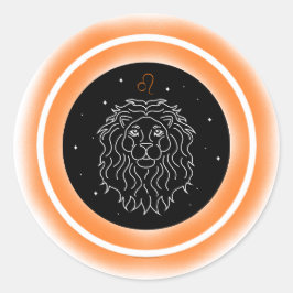 Leo Symbol – Minimal Astrology Emblem ラウンドシール