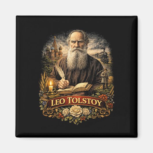 Leo Tolstoy マグネット (正面)