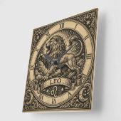 Leo Vintage Zodiac Wall Clock スクエア壁時計 (傾斜)