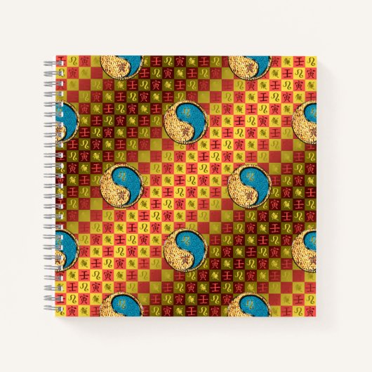 Leo & Water Tiger Spiral Notebook ノートブック (正面)