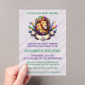 Leo Zodiac Baby Shower Lavender and Green アクリル招待状 (インサイチュ (ポータブル))