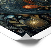 Leo Zodiac Birth Sign Astrology Celestial ポスター (角)