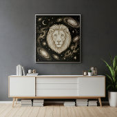 Leo Zodiac Celestial Astrology ポスター