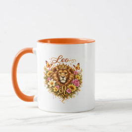 Leo Zodiac Floral Heart Mug – Regal Astrology Gift マグカップ