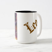 Leo Zodiac Galaxy Design – Bold Astrology Horoscop ツートーンマグカップ (正面右)