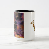 Leo Zodiac Galaxy Design – Bold Astrology Horoscop ツートーンマグカップ (中央)