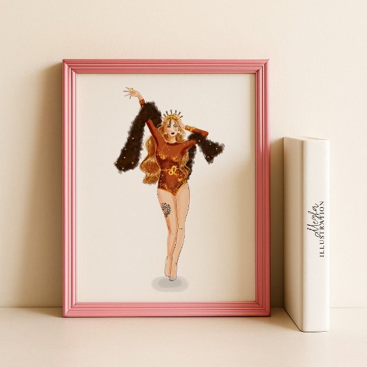 Leo Zodiac Illustration – Hand Drawn ポスター