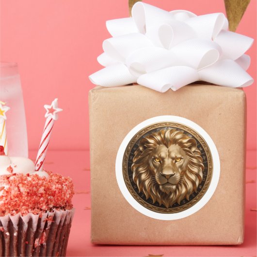 Leo Zodiac Lion  ラウンドシール (パーティー)