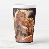 Leo Zodiac Mug Personalized Astrology Gift カフェラテマグ (正面)