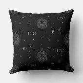 Leo Zodiac Pattern in Black and White クッション (裏面)
