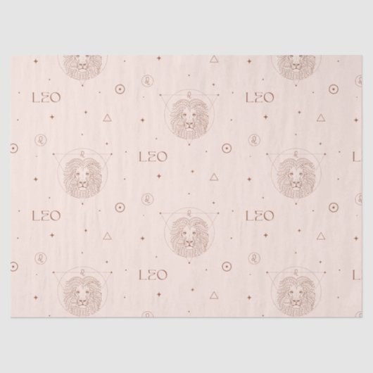 Leo Zodiac Pattern in Brown and Burgundy 薄葉紙 (正面)