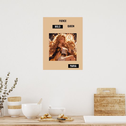 Leo Zodiac Poster Personalized Astrology Gift ポスター (キッチン)
