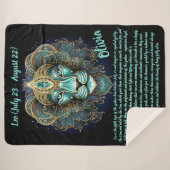 Leo Zodiac – Radiant Strength and Solar Majesty シェルパブランケット (正面(横))