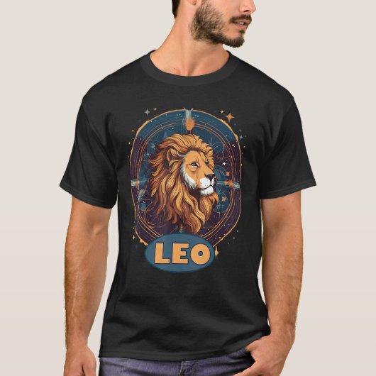 Leo Zodiac Sign Astrology Horoscope Lion Water Nou Tシャツ (正面)