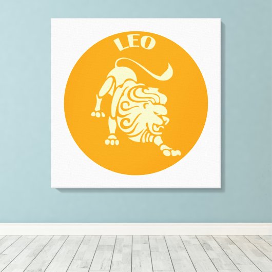 Leo, Zodiac Sign, Horoscope, Astrology キャンバスプリント (インサイチュ (ウッドフロア))