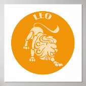 Leo, Zodiac Sign, Horoscope, Astrology 箔ポスター (正面)
