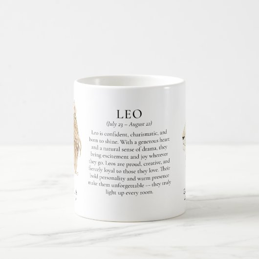Leo Zodiac Sign Horoscope Personalized Gift コーヒーマグカップ (中央)