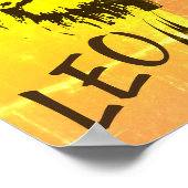 LEO Zodiac Sign ~ Lion Face and Sunset Poster ポスター (角)