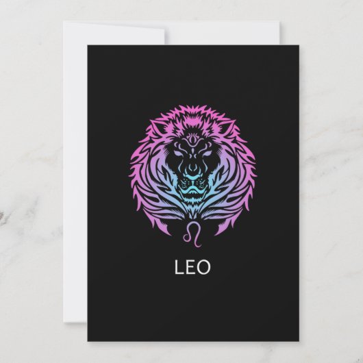 Leo Zodiac Sign The Lion Design Birthday Gift 招待状 (正面)
