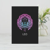 Leo Zodiac Sign The Lion Design Birthday Gift 招待状 (スタンド正面)