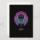 Leo Zodiac Sign The Lion Design Birthday Gift 招待状 (正面/裏面)