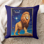 Leo Zodiac Sign Under a Starry Sky クッション (ブランケット)