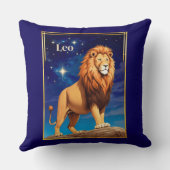 Leo Zodiac Sign Under a Starry Sky クッション (裏面)
