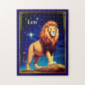 Leo Zodiac Sign Under a Starry Sky ジグソーパズル (縦)