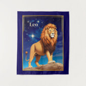 Leo Zodiac Sign Under a Starry Sky タペストリー (正面)